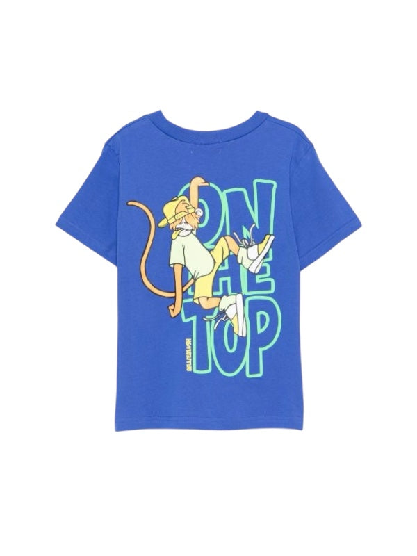 T-shirt blu con stampa gommata Billieblush