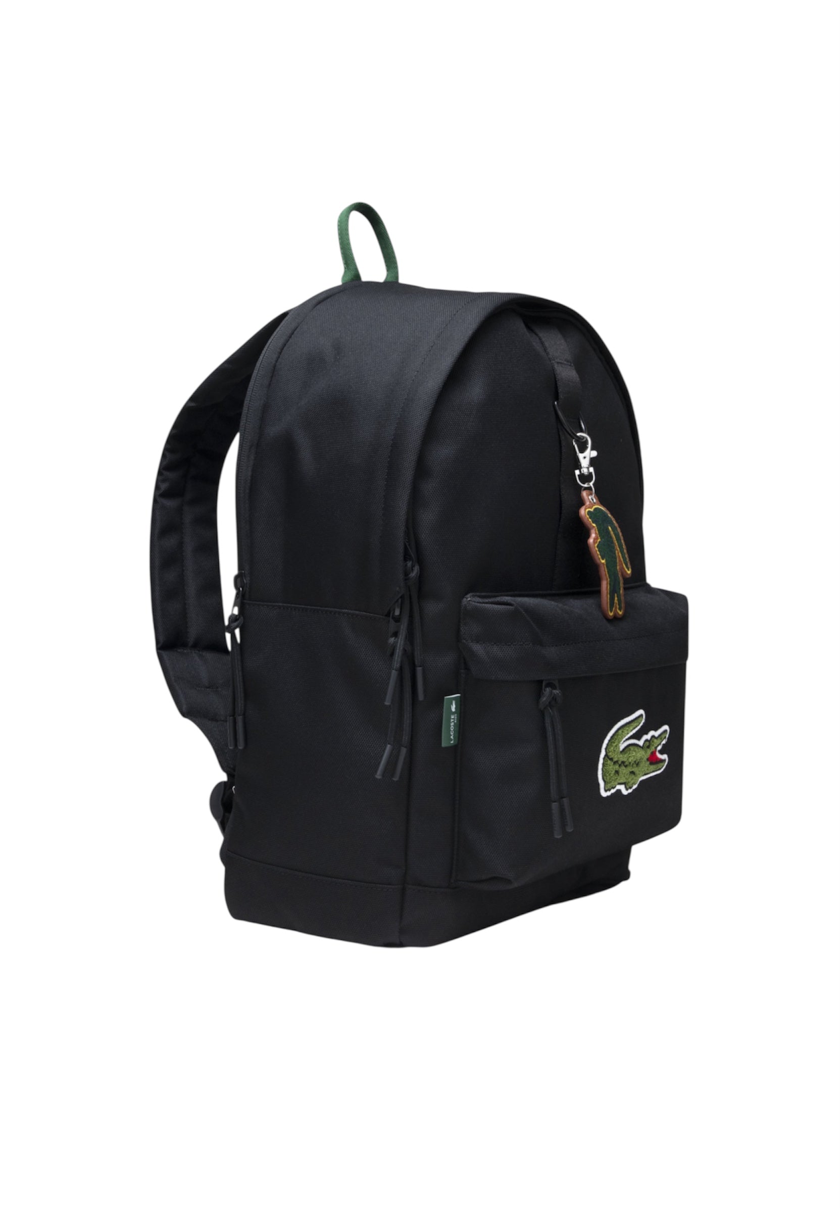 Zaino nero con dettaglio patch cucito Lacoste