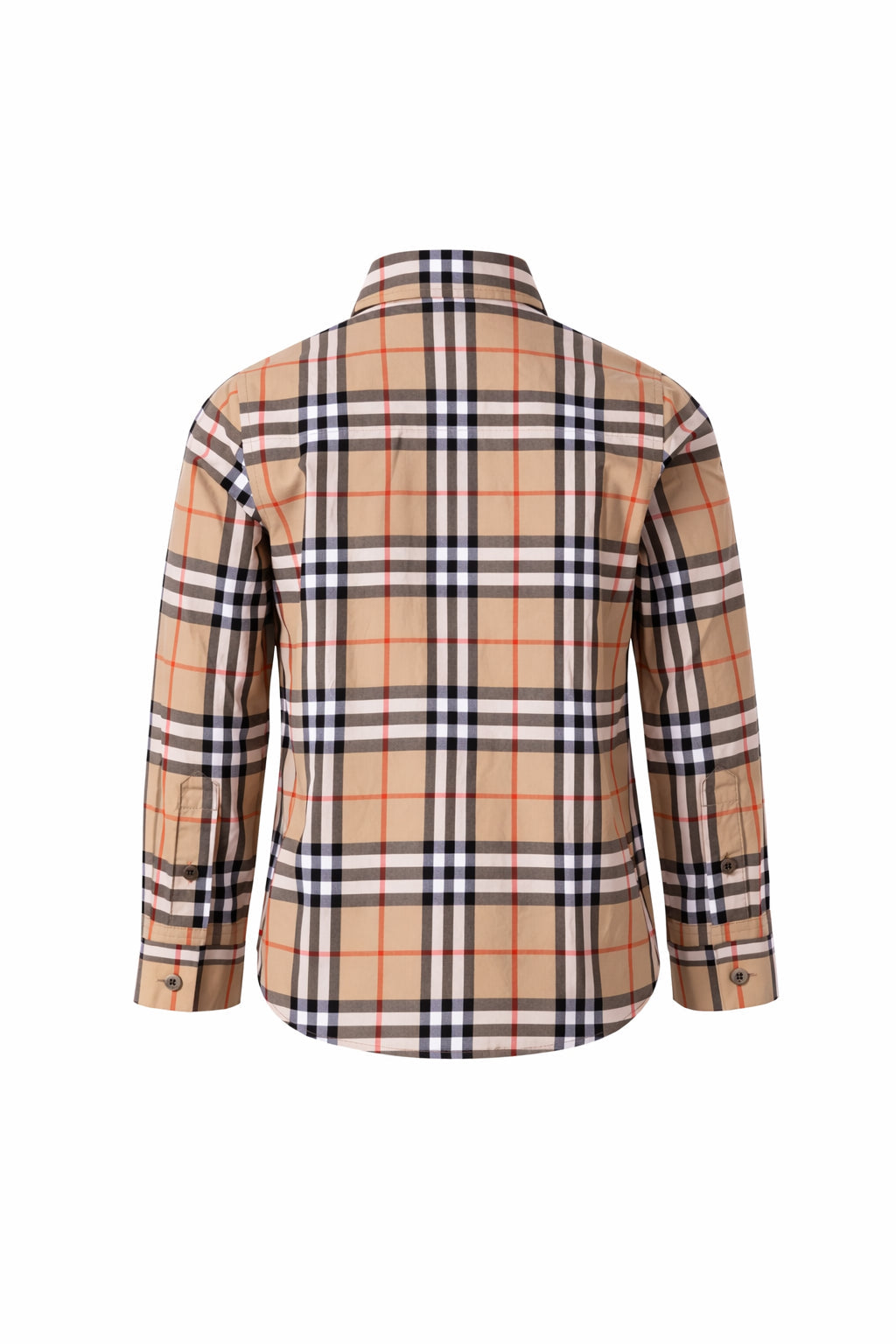 Camicia beige con fantasia check Burberry