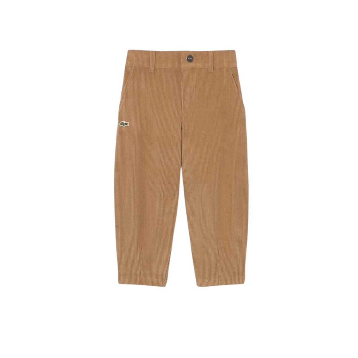 Pantalone a costine mattone con patch logo Lacoste