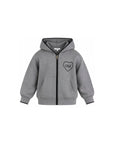 Maglione grigio con zip e cappuccio con logo Chloé cucito a contrasto
