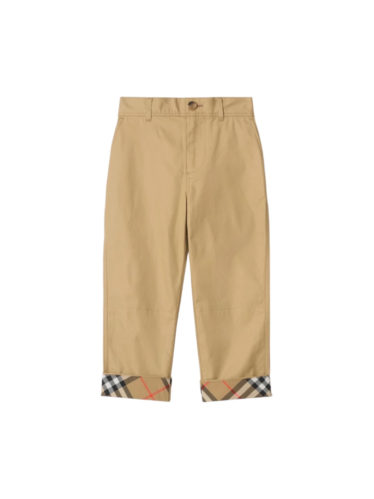 Pantalone beige con dettagli check Burberry