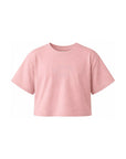 T-shirt rosa cropped con logo cucito Givenchy frontale