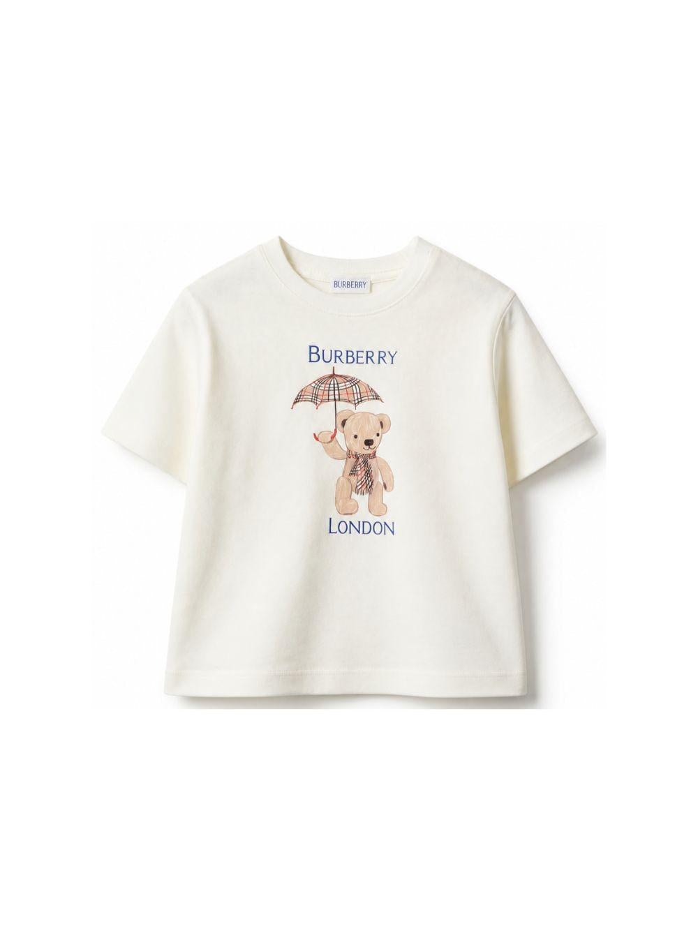 T-shirt baby bianca con stampa logo Burberry London