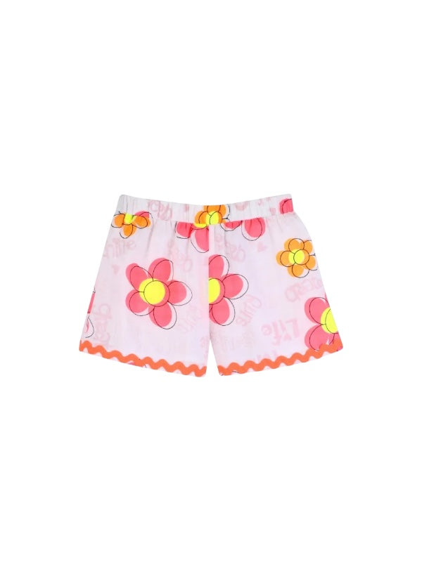 Pantaloncino rosa con stampa fiori Billieblush