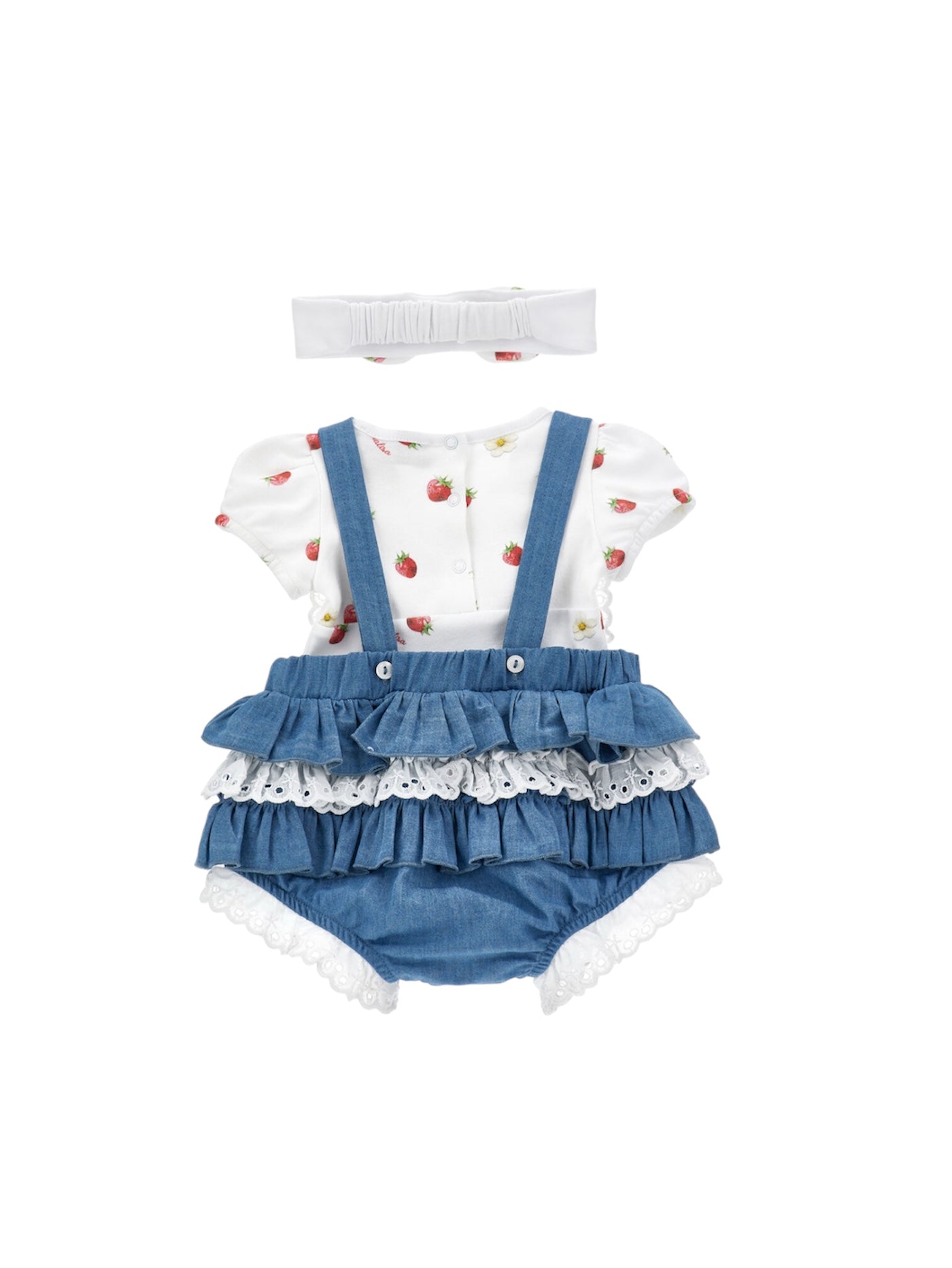 Pagliaccetto blu con dettagli cuciti Monnalisa