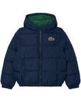 Giubbino blu con patch logo Lacoste