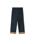 Pantalone blu navy con dettagli check Burberry