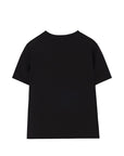 T-shirt nera con stampa logo Burberry frontale