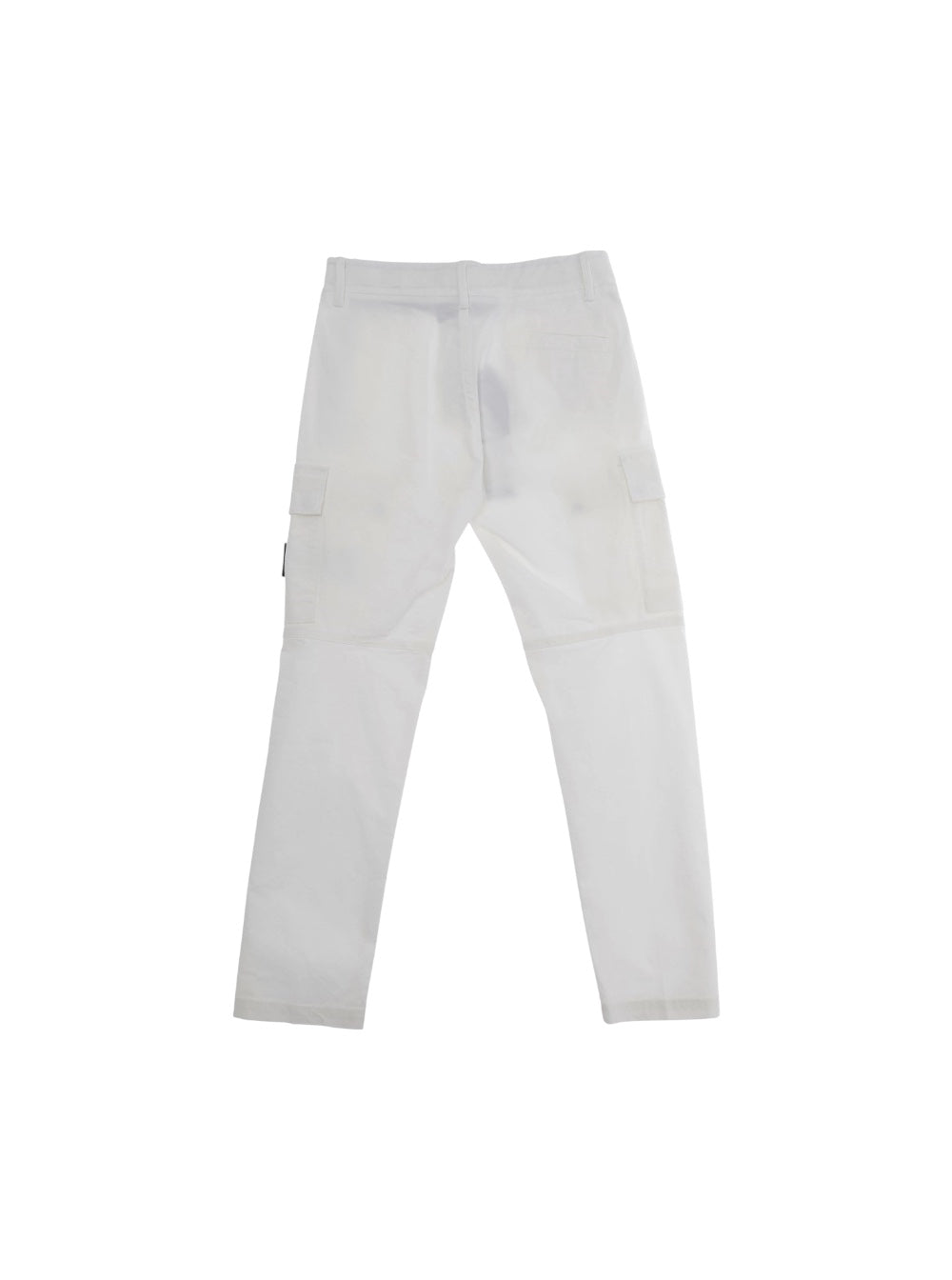 Pantalone bianco cargo con dettaglio logo Stone Island