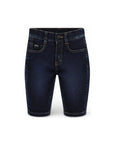 Jeans blu cinque tasche con patch logo Boss