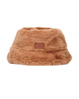 Cappello in ecopelliccia marrone con patch logo Chloé