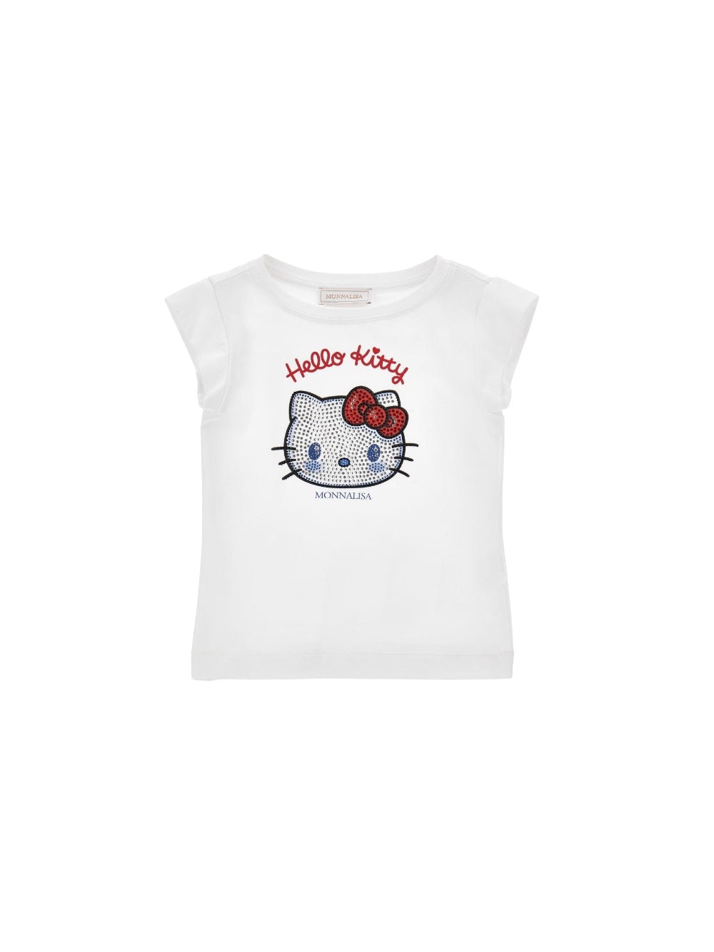 T-shirt bianca con con stampa Hello Kitty Monnalisa