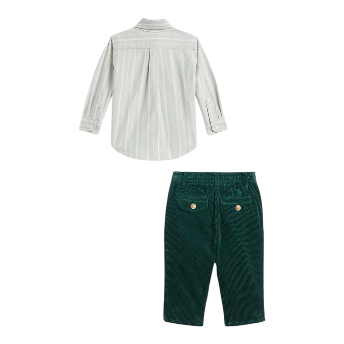 Completo camicia e pantalone verde con dettagli Ralph Lauren
