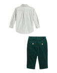 Completo camicia e pantalone verde con dettagli Ralph Lauren