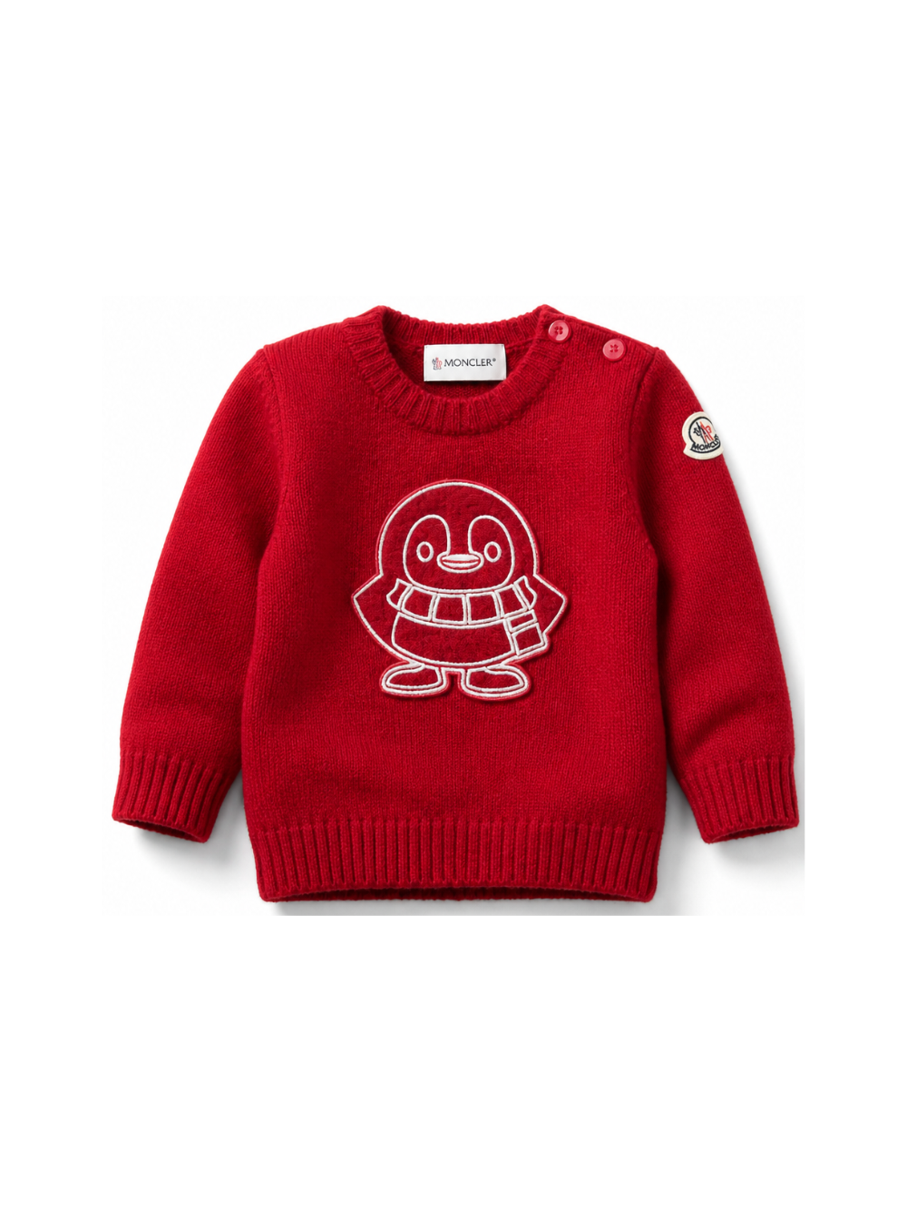 Maglione in cashmere rosso con logo Moncler