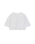 T-shirt cropped bianca con stampa logo Chloè