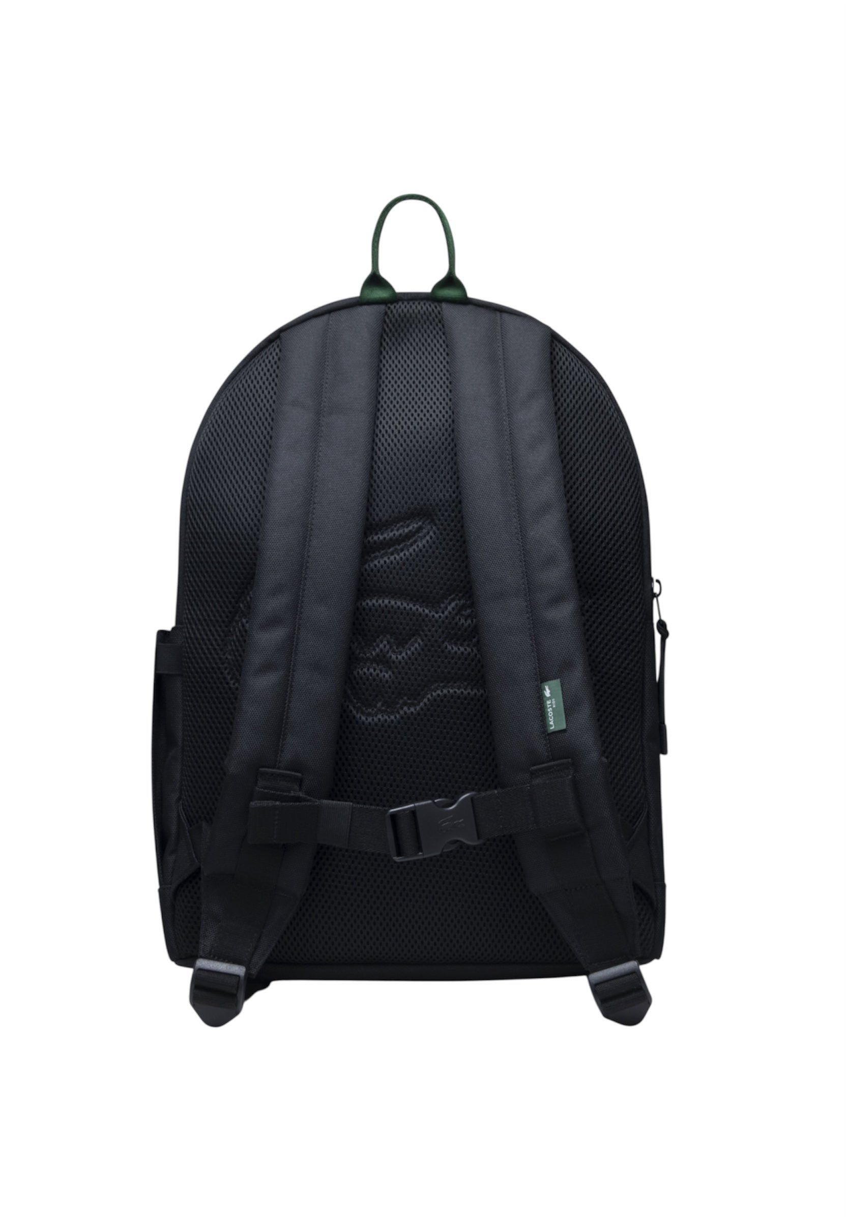 Zaino nero con dettaglio patch cucito Lacoste