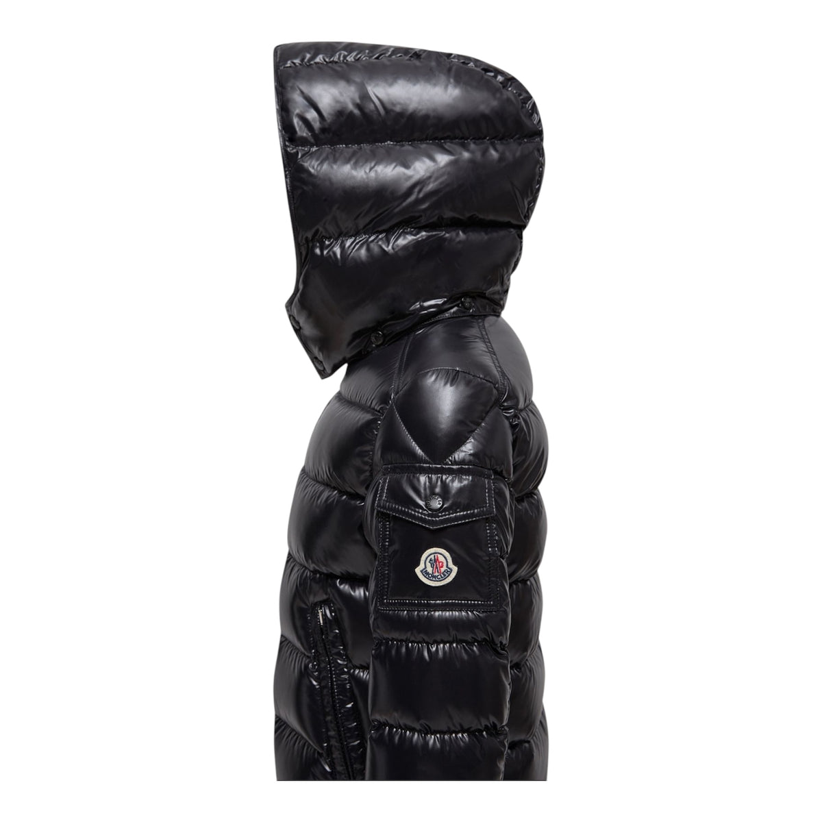 Giubbino Maya nero con dettaglio patch Moncler