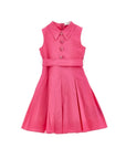 Abito fuxia con logo cucito Monnalisa