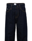 Jeans cinque tasche blu con dettagli logo Boss