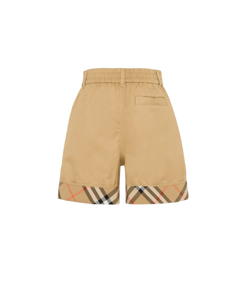 Bermuda beige con dettagli check Burberry