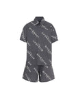 Completo camicia e bermuda grigio con stampa logo Givenchy