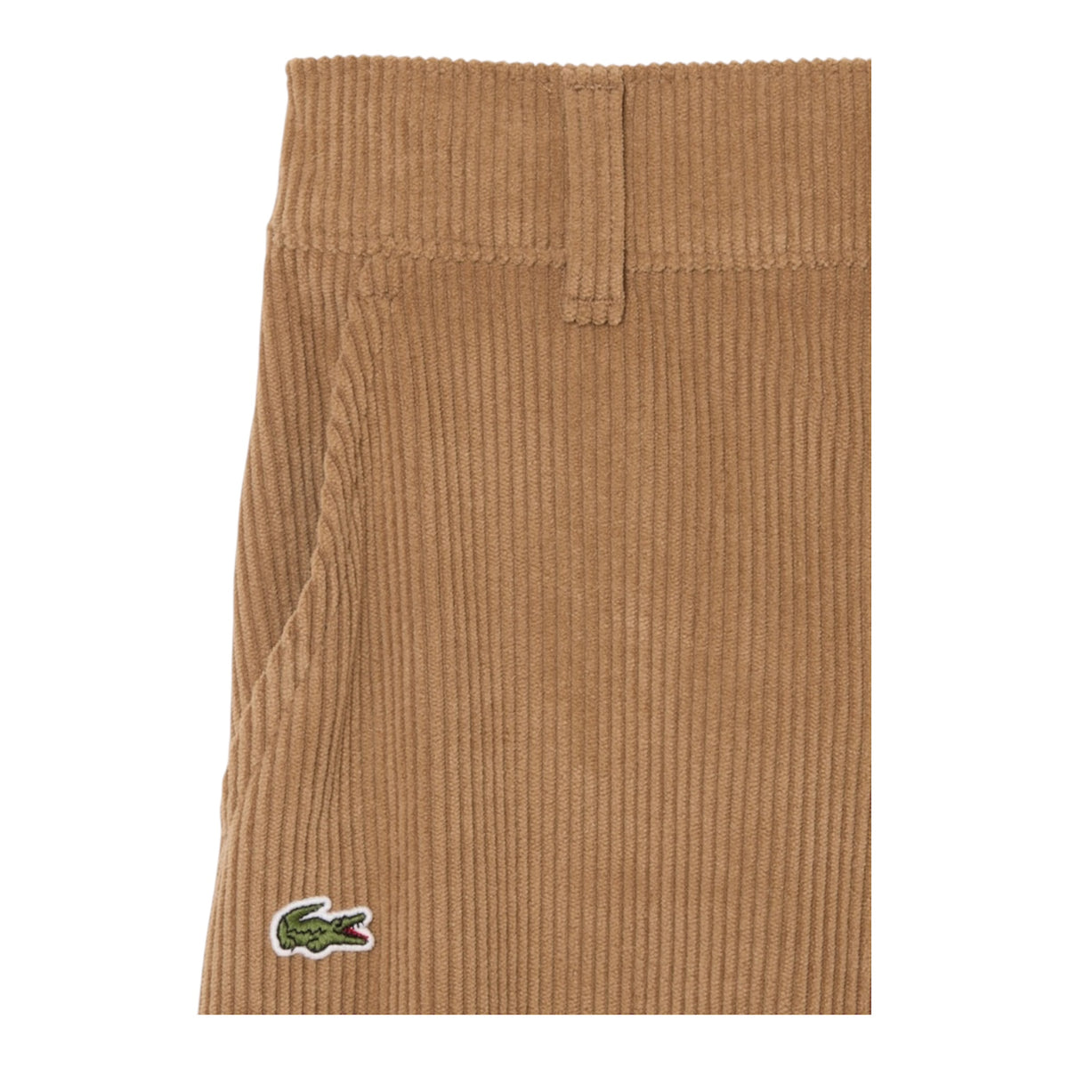 Pantalone a costine mattone con patch logo Lacoste