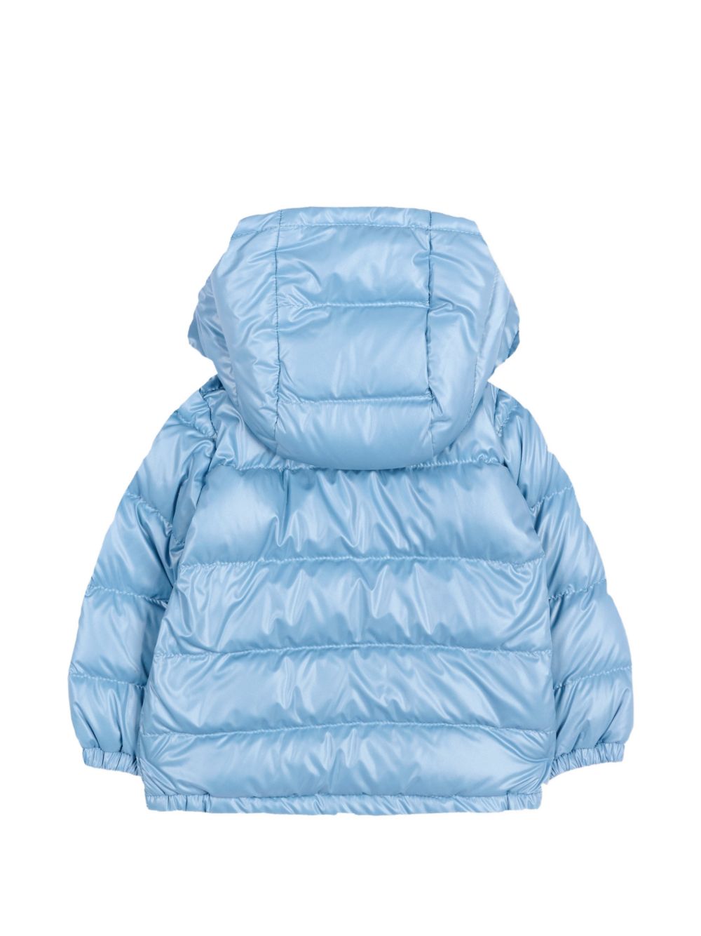 Giubbino Icarus azzurro baby con dettaglio patch Moncler