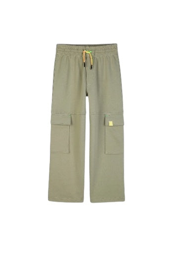 Pantalone cargo verde con dettagli logo Billieblush