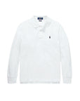 Polo manica lunga bianca con logo Ralph Lauren cucito a contrasto blu