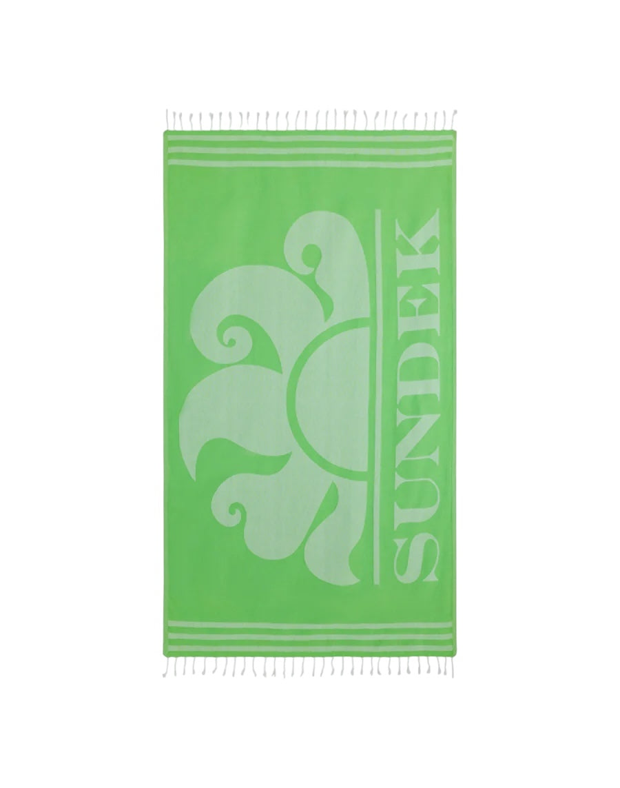 Telo mare verde con dettaglio logo Sundek
