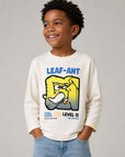 T-shirt bianca manica lunga con dettagli logo Billieblush frontali