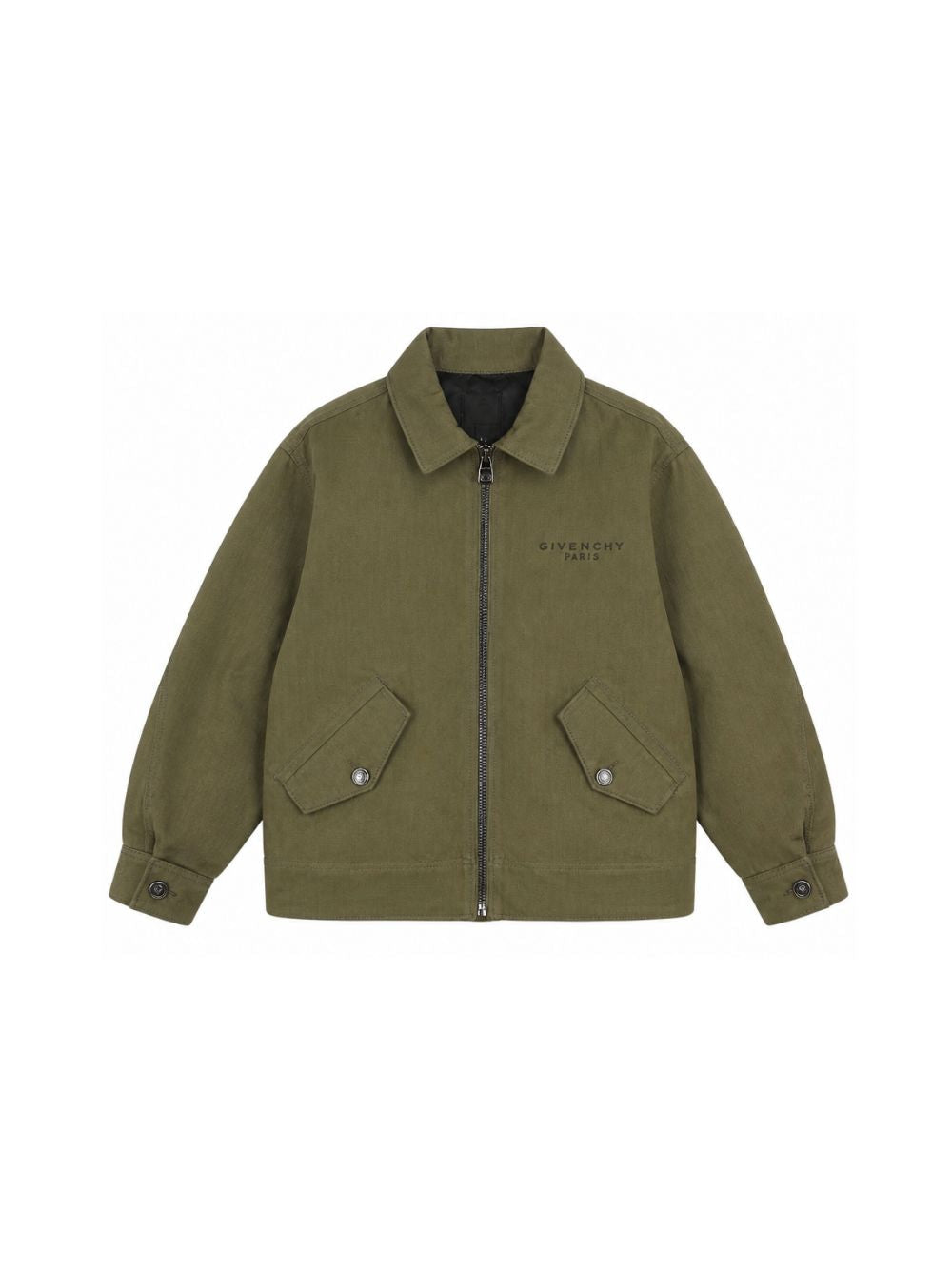 Giacca camicia verde con logo cucito Givenchy
