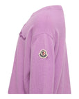 Maglione in misto cashmere viola con patch logo Moncler