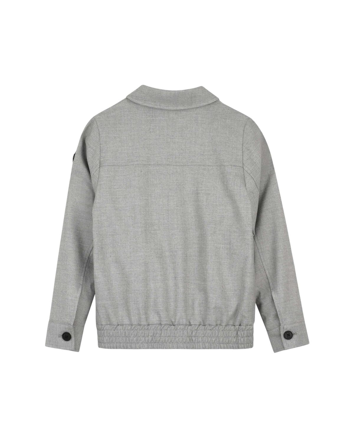 Giacca camicia grigia con patch logo in metallo Boss