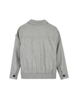 Giacca camicia grigia con patch logo in metallo Boss