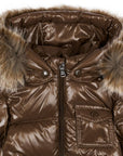 Giubbino K2F marrone baby con dettaglio patch Moncler