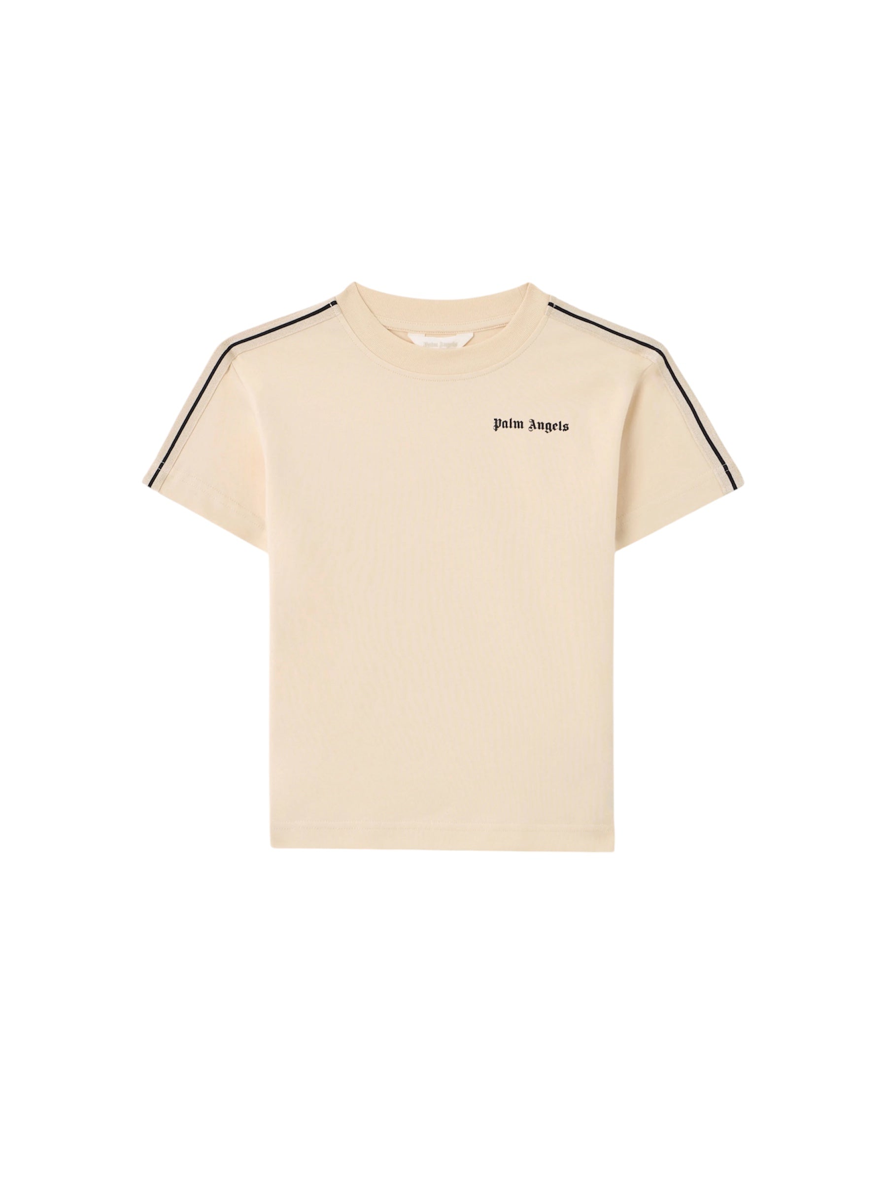 T-shirt panna con dettagli logo Palm Angels