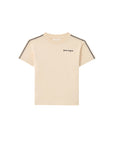 T-shirt panna con dettagli logo Palm Angels