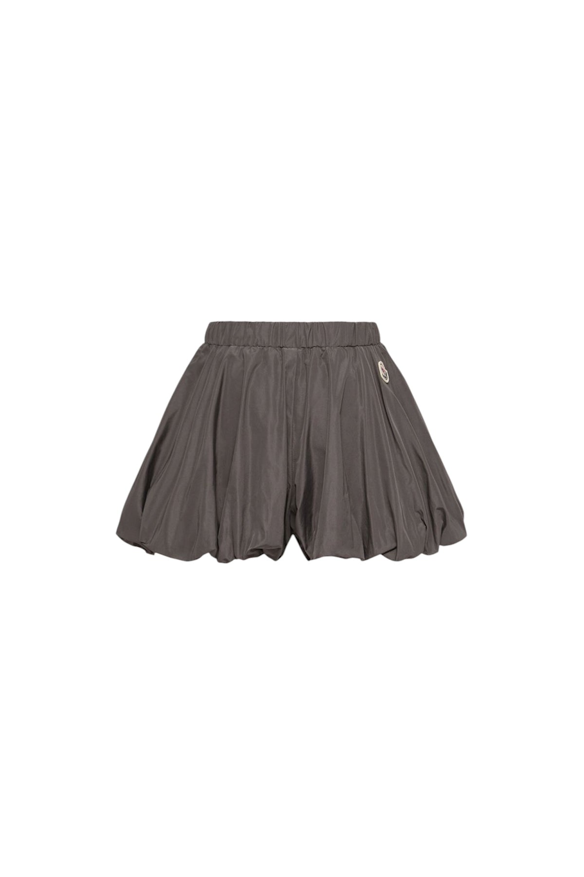 Pantaloncino grigio con patch logo Moncler cucito