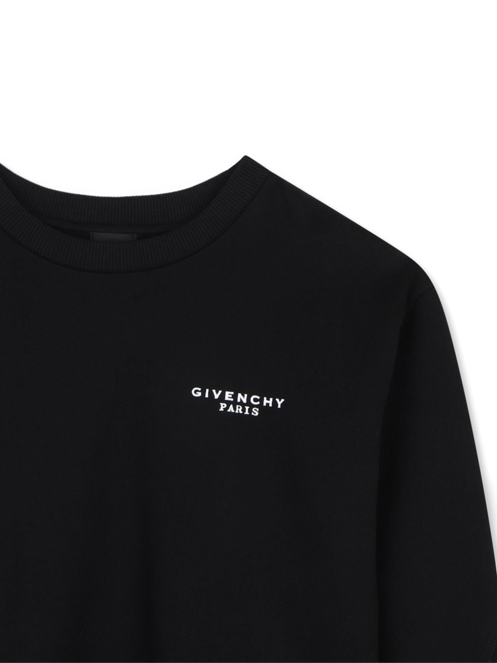 Felpa nera girocollo con stampa logo Givenchy a contrasto