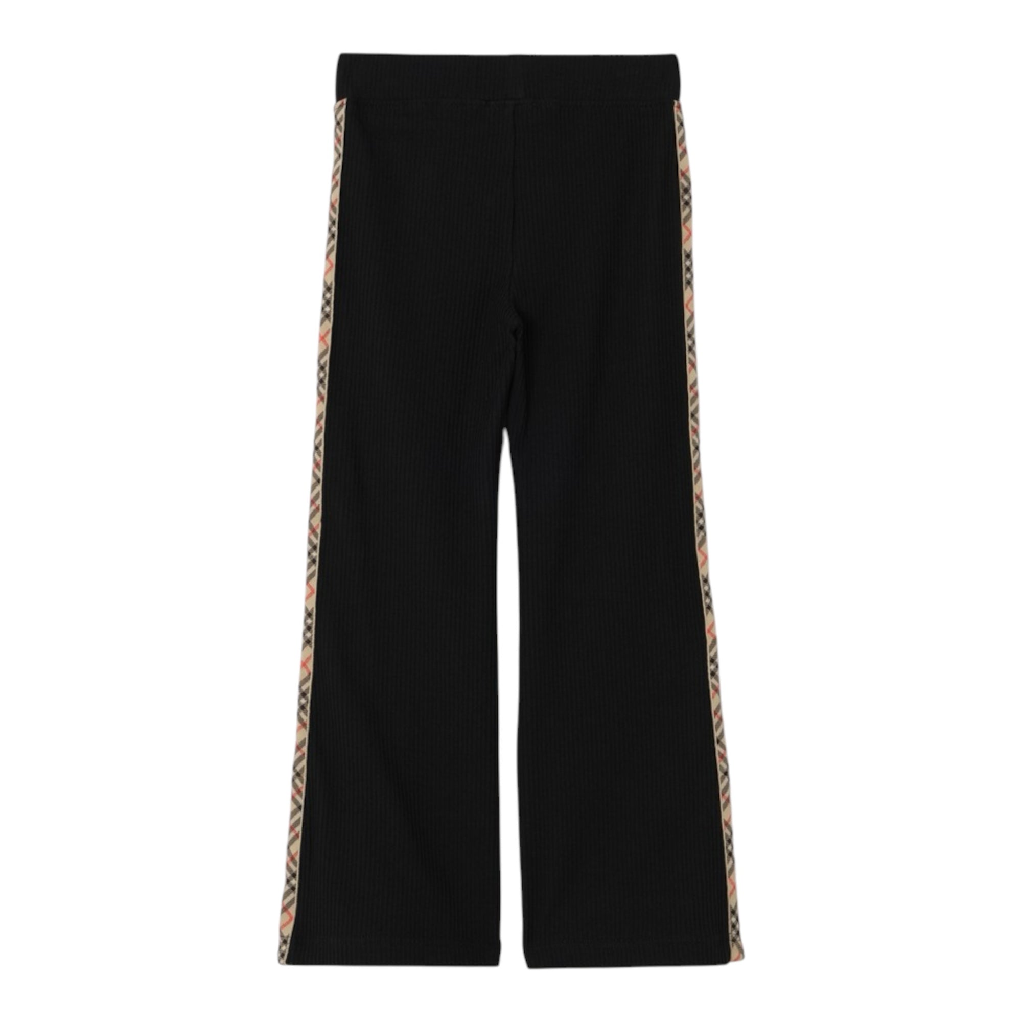Pantalone a costine nero con banda laterale Burberry