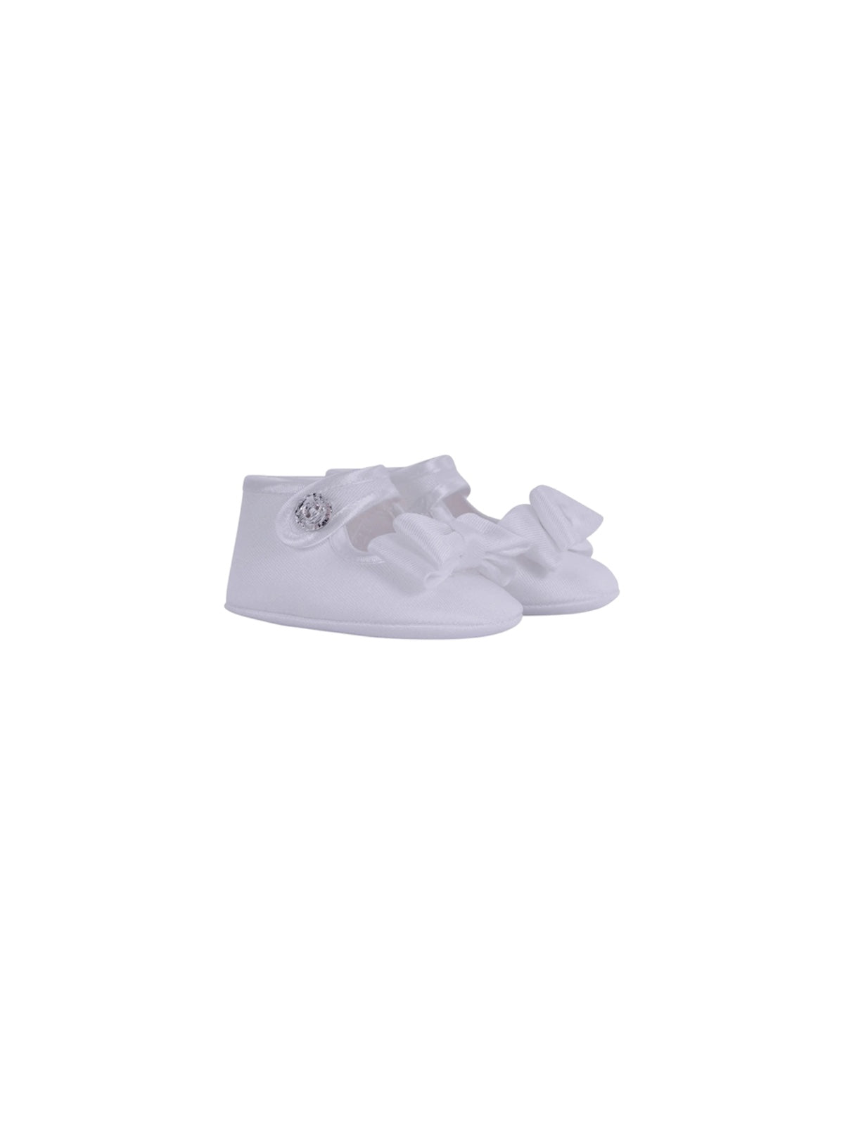 Scarpe culla bianche con fiocco Monnalisa