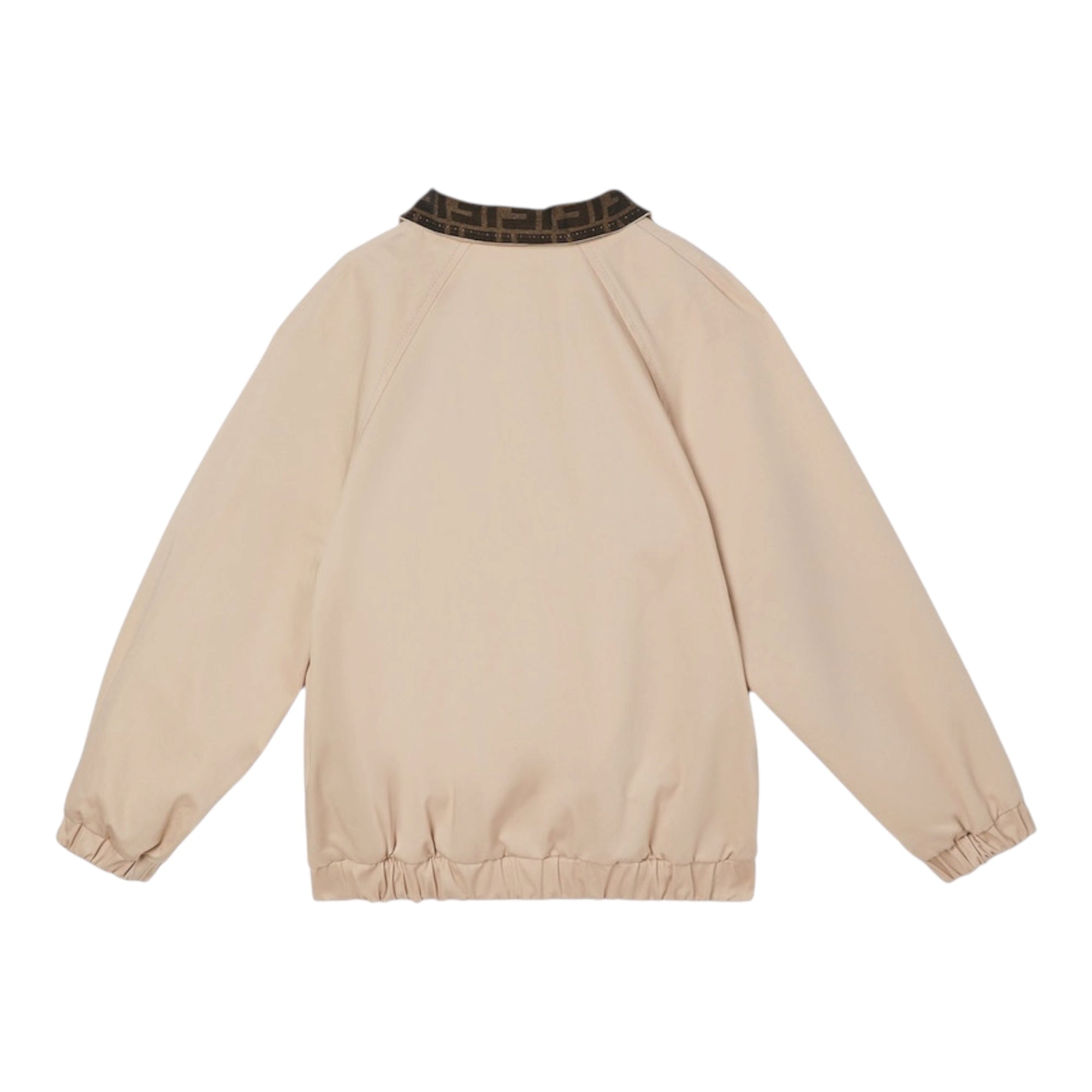 Giacca camicia beige con patch logo Fendi cucito frontale