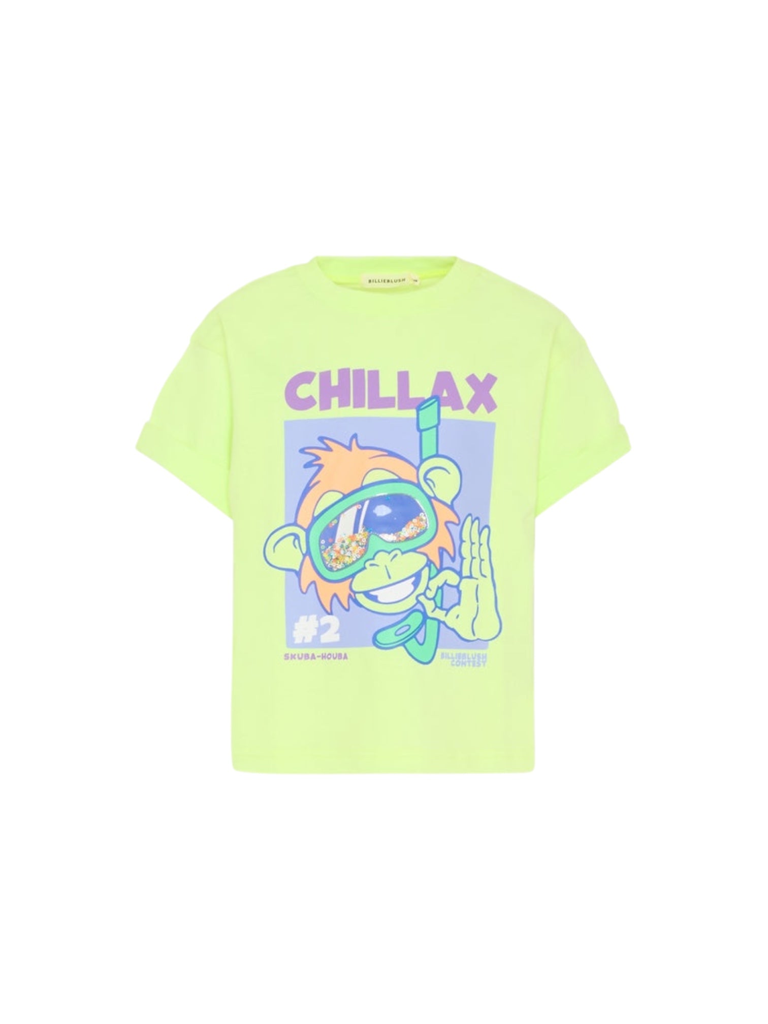 T-shirt gialla fluo con stampa Billieblush