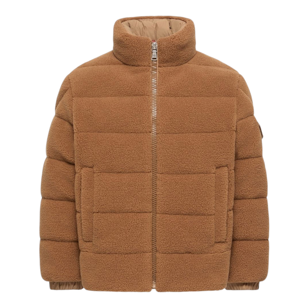 Giubbino Mich beige con dettaglio patch Moncler