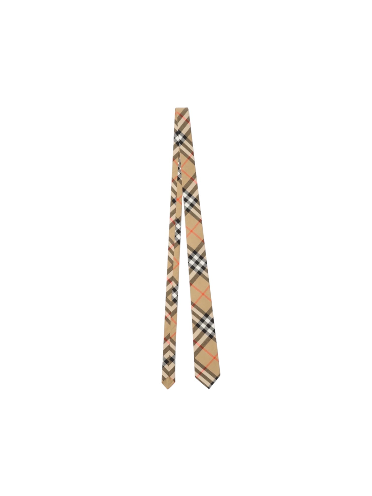 Cravatta beige con stampa check Burberry