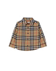 Camicia beige con stampa check Burberry