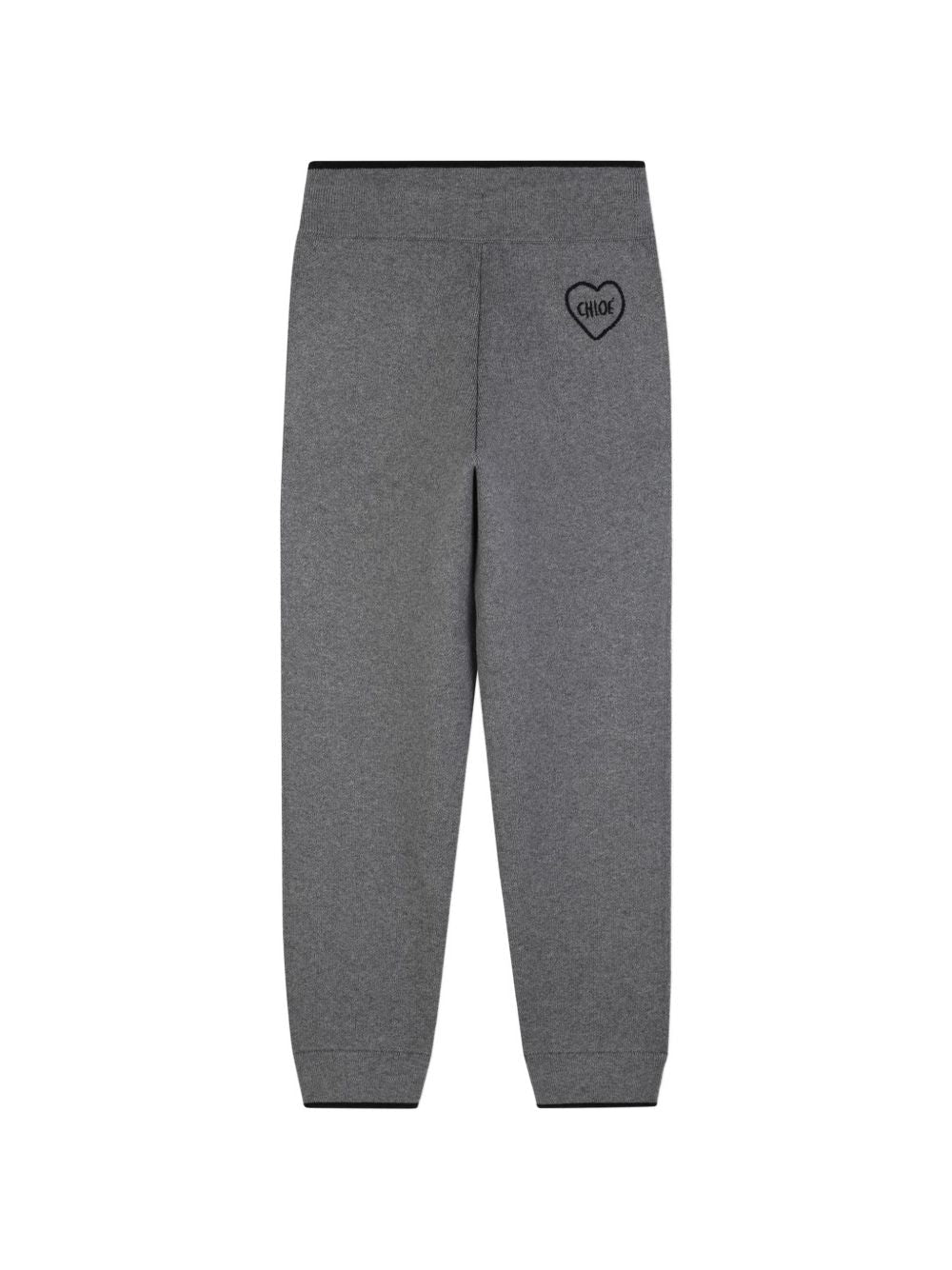Pantalone grigio con logo Chloè cucito a contrasto